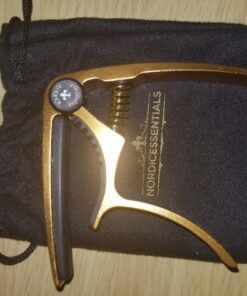 Guitar Capo (2 Pack) for Guitars, Ukulele, Banjo, Mandolin, Bass - Made of Ultra Lightweight Aluminum Metal (1.2 oz!) for 6 & 12 String Instruments - Nordic Essentials (Red + Gold) Red + Gold 25 81FALRpsjL 1