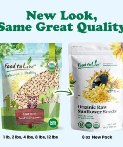 Organic Sunflower Seeds, 4 Pounds – Hulled, Raw, Non-GMO, Dried Kernels, Unsalted, Kosher, Vegan, Keto, Paleo, Sirtfood, Bulk, Low Sodium Nuts, Good Source of Protein, Vitamins E, B7 4.0 Pounds 21 81FB872FSiL