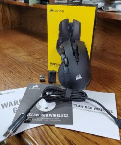 CORSAIR IRONCLAW WIRELESS RGB Rechargeable Gaming Mouse with Slipstream Technology - 18,000 DPI - 3-Zone RGB Multi-Color Backlighting - Black 46 81FD lmrbL