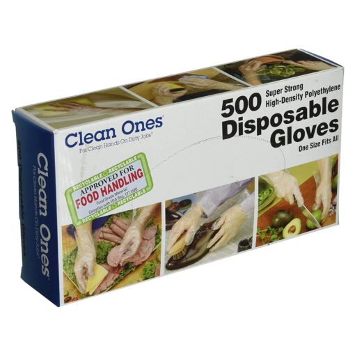 Clean Ones Disposable Food-Safe Poly Gloves, One Size One Size (Pack of 1000)