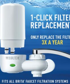 Brita Water Filter for Sink, Complete Faucet Mount Water Filtration System for Tap Water, Reduces 99% of Lead, White Faucet Mount System 32 81FFfFr6mL
