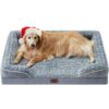 WNPETHOME Dog Beds for Extra Large Dogs, Washable, Bolster Sofa Bed with Waterproof Lining & Non-Skid Bottom, Orthopedic Egg Foam Couch for Pet Sleeping, Pet Bed 42.0"L x 30.0"W x 7.0"Th Grey 10 81FFpG 0ADL