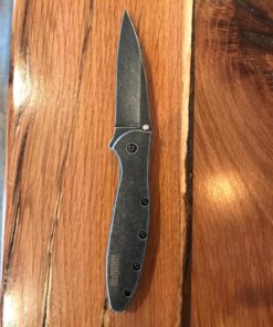 Kershaw Leek BlackWash Folding Pocketknife, 3" 14C28N Stainless Steel Blade, Assisted Opening Folding EDC 44 81FHahhGUL
