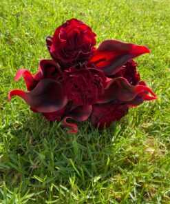 Luyue 20 Pcs Fake Calla Lily Artificial Flowers Bridal Wedding Bouquet Latex Real Touch Flower Home Kitchen Office Decor-Brick Red Brick Red 33 81FHe7cKETL