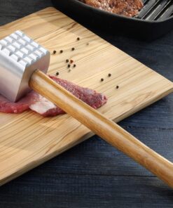 New Star Foodservice 36398 Wood Handle Aluminum Meat Tenderizer/Mallet/Hammer, 13-Inch Overall 16 81FISN2cW8L