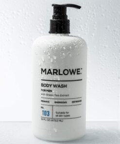 MARLOWE. No. 103 Mens Body Wash 16 oz, Energizing and Refreshing with Moisturizing Natural Willow Bark & Green Tea Extracts, Fresh Pine & Agarwood Scent 15 81FIdJv3wtL