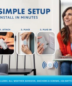 SadoTech Wireless Doorbells for Home, Apartments, Businesses, Classrooms, etc. - 2 Door Bell Ringer & 1 Plug-In Chime Receiver, Battery Operated, Easy-to-Use, Wireless Doorbell w/LED Flash, White 2 push buttons + 1 receiver 35 81FIf6OMPsL 2