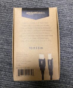 Amazon Basics USB-A to USB-B 2.0 Cable for Printer or External Hard Drive, Gold-Plated Connectors, 10 Foot, Black 10 Feet 1 34 81FKYa3l5eL