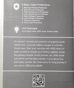 AVAPOW Car Jump Starter, 4000A Peak Battery (for All Gas or Up to 10L Diesel), Portable Booster Power Pack, 12V Auto Jump Box with LED Light, USB Quick Charge 3.0 64 81FLFFeTOIL