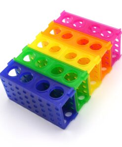 Alternative view of Heathrow Scientific HS29022G Interlocking 4 Way Tube Rack, Polypropylene, Assorted Colors (Blue, Green, Pink, Yellow, Orange), Pack of 5