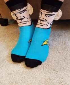 Star Trek Spock with Ears Crew Socks, Blue, Sock Size 10-13, Shoe Size 6-12 26 81FMl rfetL 1