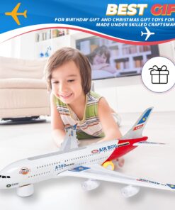 Kidsthrill Kids Airplane Toy, Bump & Go Technology, Toy Airplane With Flashing Colorful Lights Music & Airplane Sounds, Toddler Toys For Boys & Girls Gifts age 3 4 5 6 7 8 9 10 11 12 years old A380 21 81FN2NTv3SL