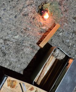 Fatwood 100% Natural Firestarter Sticks Hand Cut in The USA Ferro Rod Ferrocerium Flint Jute Fatwood Chips Striker Tin Container Survival Emergencies Camping Steve Kaeser Since 1989 41 81FNSme74XL