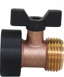 Alternative view of Kasian House Heavy Duty Brass Garden Hose Connector with Shut Off Valve and Comfort Grip, Control Water Flow, Faucet Extension, Large Comfort Handles, Extra Threads, KHGS2017002