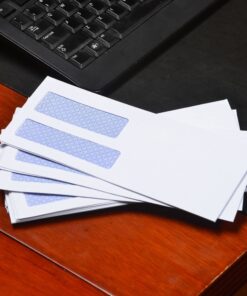 Quality Park #9 Security Envelopes, Double Window, Self Seal, Business Envelopes, For Invoices/Statements, 24 lb White, 3-7/8" x 8-7/8", 500/Bx (QUA67529) 12 81FPbl3ALBL