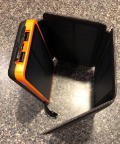 FEELLE Solar Charger Power Bank - 25000mAh Portable Phone Charger 3A Fast Charging External Battery Pack with 4 Solar Panels for Phone Outdoor Camping Orange Yellow 56 81FS9qpREFL