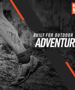 MudGear Quarter Crew Trail Running Socks - Crew Length Socks, Men and Women - Running, Hiking, Cycling, and More, 2-Pack Large Gray/Black 12 81FTjxQL0tS