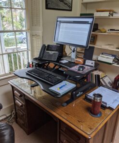 Vari - VariDesk Pro Plus 30 - Height Adjustable Standing Desk Converter for Home Office - Sit to Stand Desk with 11 Height Settings, Spring-Assisted Lift, and Weighted Base - Fully Assembled, Black 14 81FVpHAU OL