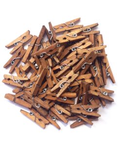 Alternative view of LWR CRAFTS Wooden Mini Clothespins 100 Per Pack 1" 2.5cm (Jacobean) Jacobean