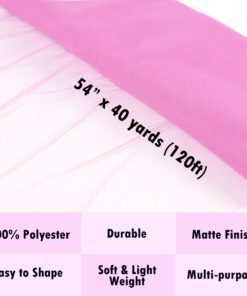 Craft And Party, Light Pink Fabric Tulle Roll 54 Inch by 40 Yards (120 ft) Fabric Tulle Bolt for DIY Tutu Skirt, Wedding and Decoration (Light Pink) 54" x 40 yards 20 81FaYERy6L