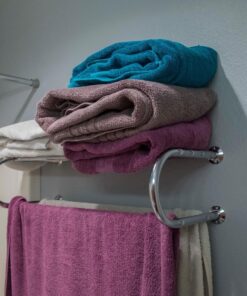 Organize It All Wall Bath Towel Bar in Chrome mounted shelf, 26" W x 11.25" L x 7.5" H 26"W x 11.25"L x 7.5"H 33 81FbxMp6TlL