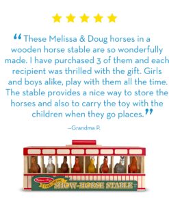 Melissa & Doug Take-Along Show-Horse Stable With Wooden Box and 8 Toy, Barn Play Set, Portable, Toys For Kids Ages 3+ 27 81FcKB7DxdL 3