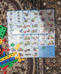 Brickyard Building Blocks STEM Toys - Educational Building Toys for Kids Ages 4-8 with 163 Pieces, Tools, Design Guide and Toy Storage Box, Gift for Boys & Girls 163 Piece 48 81FcoV1CNpL