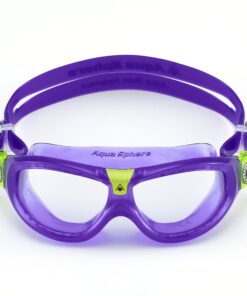 Aquasphere SEAL Kids (Ages 3+) Swim Goggles, Made in ITALY - Wide Vision, Comfort, E-Z Adjust, Anti Scratch & Fog, Leak Free Clear Lens / Violet 9 81FdsjxhCjL