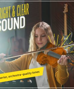 Mendini by Cecilio Violin Instrument – MV400 Size 3/4 Acoustic Violin with Bow, Case, Tuner, Metronome & Extra Strings, Kids & Beginner Violin, Maple Varnish, 3/4 Violin 17 81FezHTsCFL