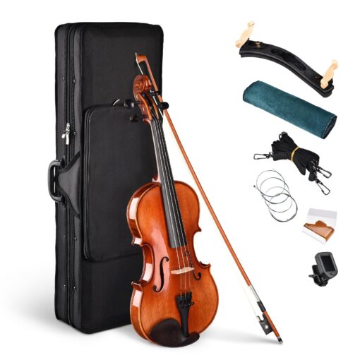 Vif Full Size 4/4 Violin Handmade Stradivari 1721 Copy German Style Fiddle Case Bow Music Hobby with Bag 4/4 & Polishing