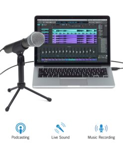 Alternative view of Samson Technologies Q2U USB/XLR Dynamic Microphone Recording and Podcasting Pack (Includes Mic Clip, Desktop Stand, Windscreen and Cables), silver Q2U Gray