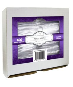 Crystalware Heavy Weight Plastic Knives 100/box, Clear 100 Pack 18 81Fhy3tU8VL