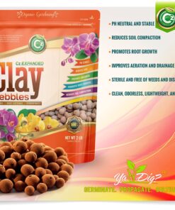 Expanded Clay Pebbles LECA Grow Media for Plants, Orchids, DWC Hydroponics, Aquaponics, Aquaculture Garden Soil Additive Conditioner Amendment Ceramsite Aggregate Cz Garden 2 LBS Cz Expanded Clay Pebbles 34 81FjZk0xuNS