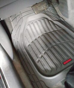 Motor Trend FlexTough Floor Mats for Cars, Gray Deep Dish All-Weather Mats, Waterproof Trim-To Fit Automotive Floor Mats for Trucks SUV, Universal Liner Car Accessories Full Set 45 81Fkhtz K5L