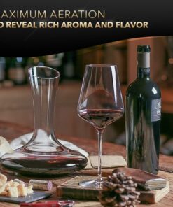 Le Chateau Red Wine Decanter - Hand Blown, Lead-Free Crystal Glass Decanter and Wine Aerator - Full Bottle (750ml) Wine Decanters and Carafes - Elegant Wine Carafe, Wine Gifts and Wine Accessories 18 81FlQW6zyXL