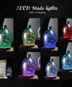 Porseme 280ml Essential Oil Diffuser 3D Glass Aromatherapy Ultrasonic Humidifier - Auto Shut-Off, Timer Setting, BPA Free for Home Hotel Yoga Leisure SPA Gift H1-280ml Vase 23 81FnTaA70nL