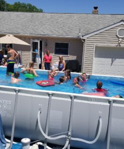 Intex 18ft X 9ft X 52in Ultra Frame Rectangular Pool Set with Sand Filter Pump, Ladder, Ground Cloth & Pool Cover 41 81Fq3bTMKrL