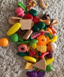 KidKraft 115-Piece Deluxe Tasty Treats Pretend Play Food Set, Plastic Grocery and Pantry Items, Gift for Ages 3+ 54 81FqqOLb8tL