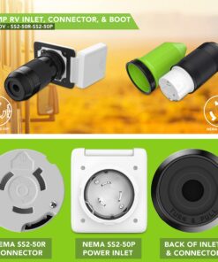 50 AMP RV Trailer Marine Power Cord Power Inlet - Female Twist locking Connector - Weatherproof Boot Kit 14 81Fsb14g2zL