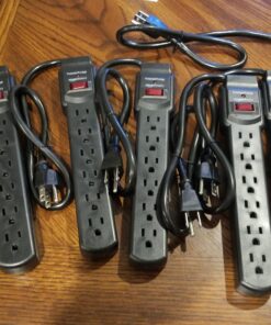 Amazon Basics 6-Outlet, 200 Joule Surge Protector Power Strip, Pack of 2, Rectangle, 2 Foot, Black 57 81FsijTpMXL