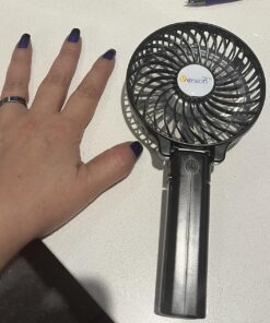 VersionTECH. Mini Handheld Fan, USB Desk Fan, Small Personal Portable Table Fan with USB Rechargeable Battery Operated Cooling Folding Electric Fan for Travel Office Room Household Black 71 81Ftq9cmpL