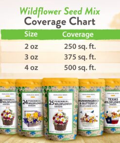 90,000 Wildflower Seeds - 3oz Pure Wild Flower Seed Pack - 25 Variety - Perennial Flower Seeds for Attracting Birds & Butterflies - Open Pollinated, Flower Garden Seeds for Planting Outdoors Perennial (3oz) 40 81FuEIzBaxL