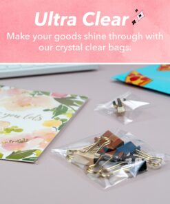 Pack It Chic - 5” X 7” (1000 Pack) Clear Resealable Cello Bags - Fits 5X7 Prints, Photos, A2 A4 A6 Cards & Envelopes - Self Seal 5" X 7" 28 81FuXeJl1FL 1