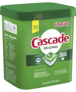 Cascade Original Dishwasher Pods, Actionpacs Dishwasher Detergent Tablets, Fresh Scent, 105 Count (Packaging May Vary) 105 Count (Pack of 1) 18 81FxI NcqvL