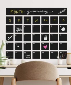 Alternative view of Black Chalkboard Contact Paper Roll - 8 FT Chalk Board Paper Roll Peel & Stick with Chalk Sticks - 17 x 96in Chalkboard Sticker Paper - Removable Black Sticker Self Adhesive Wallpaper Blackboard Decal