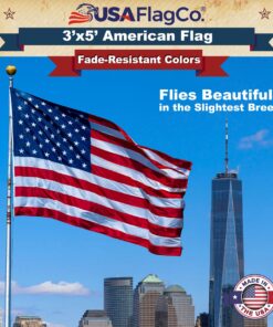 American Flags for Outside 3x5 - USA Flag Co. American Flag 3x5 Heavy Duty Outdoor Made in USA with Embroidered Stars and Sewn Stripes, This US Flag is an American Made Flag 3 by 5 Foot 29 81FzeVrWqIL