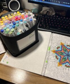 Bianyo Classic Alcohol Markers Set, Pack of 72, Dual Tip Bullet & Chisel Art Marker, Black Case with a Designable Card for Coloring, Drawing, Sketching, Outlining 72 Primary Colors, Black Bag 46 81G ipN9mWL