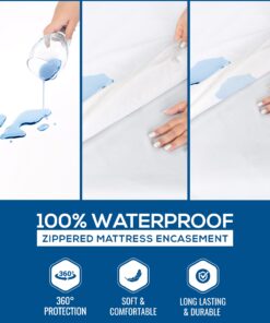 Utopia Bedding Zippered Mattress Encasement Queen - 100% Waterproof and Bed Bug Proof Mattress Protector - Absorbent, Six-Sided Mattress Cover 1 28 81G0K y88L 1