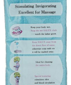 Salux Nylon Japanese Beauty Skin Bath Wash Cloth/towel (3) Blue Yellow and Pink Pink,blue,yellow 20 81G332HnpvL