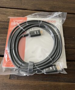 Snowkids 10K 8K HDMI Cable 2.1 10FT/3M 48Gbps, Certified 48Gbps High Speed 3D 8K60 4K120 144Hz Braided HDMI Cord eARC HDR10 HDCP 2.2&2.3 Compatible with Roku TV/PS5/HDTV/Blu-ray Black 10feet 1 39 81G3Yl9f0CL 4